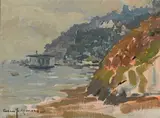 Arks off Belvedere and Corinthian Islands by Granville Redmond, oil on canvas board, sold Aug 2014