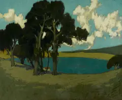 Thomas Douglas Fraser, Blue lagoon, 1906, oil on canvas