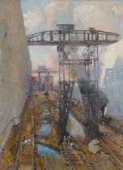 Alson S. Clark, The locks at Panama, 1913, oil on canvas