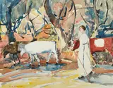 Selden Connor Gile, Woman in a white dress herding cows