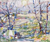 Tent city by Selden Connor Gile, oil on canvas, sold Aug 2014