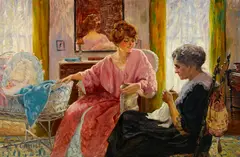 William Vincent Cahill, Three generations, oil on canvas
