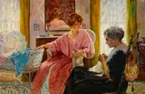 William Vincent Cahill, Three generations, oil on canvas