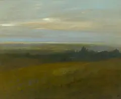Xavier Martínez, San Leandro Bay, oil on canvas
