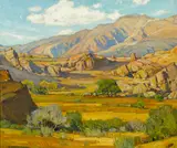 Rocky desert mountains by William Wendt, oil on canvas, sold Aug 2014