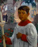Joseph Kleitsch, Altar boy, oil on canvas