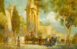 Douglass Ewell Parshall, On the way to the village, oil on canvas
