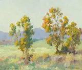 Autumn trees by Maurice Braun, oil on board, sold Aug 2014