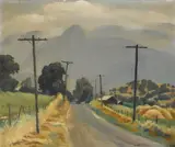 Emil Kosa Jr., Driving along the old road, oil on canvas