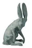 Mark Rossi, Grooming jackrabbit, bronze with light blue patina