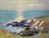 Coastal rocks; Van Cortland Park (a pair) by Ernest Martin Hennings, first oil on canvas affixed to board; second oil on canvas, offered Aug 2014