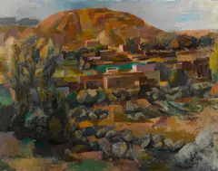 Willard Nash, View of Santa Fe (Landscape), oil on canvas