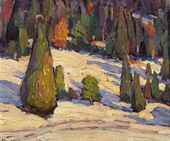 Frederick Nicholas Loveroff, Midday in winter, oil on board