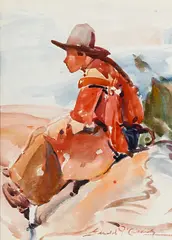 Gerald Cassidy, Brady girl, watercolor on canvas