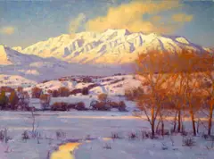 Karl Thomas, Winter twilight, oil on canvas