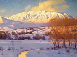 Karl Thomas, Winter twilight, oil on canvas