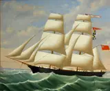 A merchant brig under full sail, possibly the 'Glanavon' by British School, oil on canvas, sold Jul 2014