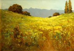 Frank Coburn, A summer landscape, oil on board