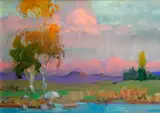 Theodore N. Lukits, Sunset, pastel on paper