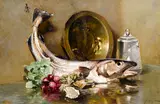 George Loftus Noyes, Still life with fish and radishes