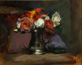 George Bruce, Roses in Silver, oil on canvas
