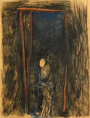 Untitled by Giuseppe Gallo, 1983, charcoal and pastel on paper, sold Jul 2014