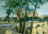 Constantine Kluge, Le Pont de l'Archevêché, oil on canvas
