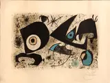 Hommage à Miro (M. 868) by Joan Miró, 1972, Color lithograph on wove paper, sold Jul 2014