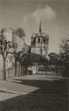Frederick H. Evans, Château Amboise, early 1900s, Platinum print, on a large paper mount with hand-ruled pencil and watercolor borders