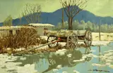 Mel Fillerup, Spring thaw, oil on masonite