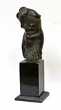 Mario Korbel, Torso of a woman, bronze with light green patina on a stone base