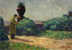 Marina garden; Hillside by the sea (two) by Chee Chin S. Cheung Lee, first oil on canvas affixed to board; second oil on paperboard, offered Oct 2014