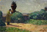 Chee Chin S. Cheung Lee, Marina garden; Hillside by the sea (two), first oil on canvas affixed to board; second oil on paperboard