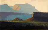 Mary Robertson, Near Hite, Utah, oil on canvas affixed to board
