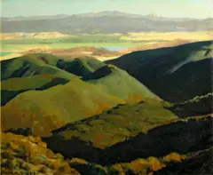 Clyde Eugene Scott, Canyon shadows, oil on canvas board