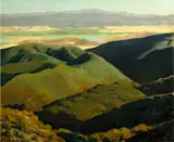 Clyde Eugene Scott, Canyon shadows, oil on canvas board
