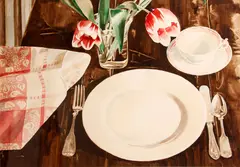 Carolyn Brady, White Plate on Umber, 1984, watercolor and pencil on paper