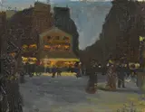 Auguste Nicolas Georges Grass-Mick, Place Blanche, Paris, oil on canvas