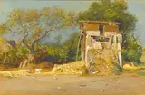Samuel Colman, An Indian kiln, watercolor and gouache on paper