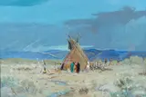 Henry Farny, Indian encampment, oil on canvas