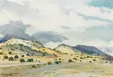 Peter Hurd, Approaching rain, watercolor on paper