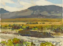 Desert study by Frank Tenney Johnson, oil on masonite, sold May 2014