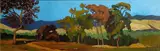 Jesse Don Rasberry, California trees under blue skies, oil on masonite