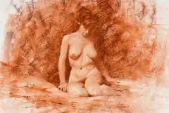 Figure study by Richard Schmid, oil on masonite, sold May 2014