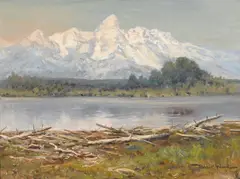 Grand Tetons by Robert E. Wood, oil on canvas, offered May 2014