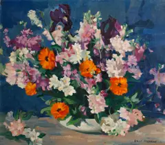 Still life with flowers by Wine, oil on canvas, sold May 2014