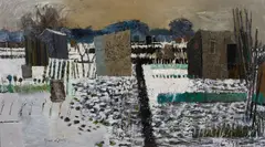 Les Oiseaux by René Genis, 1955, oil on masonite, sold May 2014