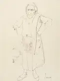 Jean Jansem, Untitled (Old woman), circa 1958-1960, ink on paper