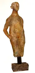 Vladimir Kanevsky, Kouros V, 1992, terra cotta and wood