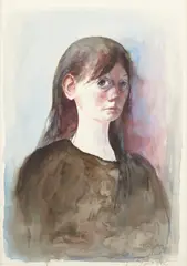 Noel Rockmore, Hippie Study "Bird", watercolor on paper